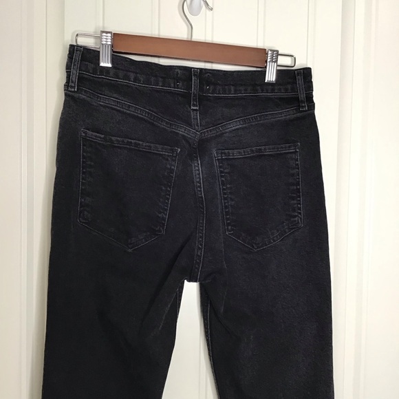 AGOLDE Riley High Rise Straight Crop Jeans In Black Size 28P. - Picture 5 of 11